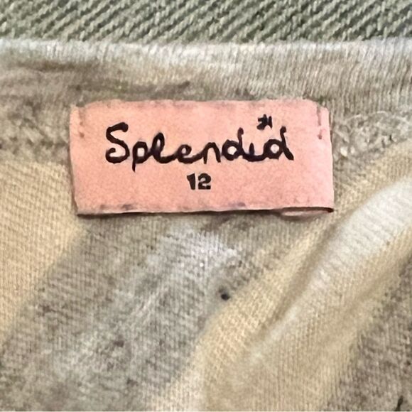 Splendid women’s size 12 oat strip neck tank top - Picture 5 of 6